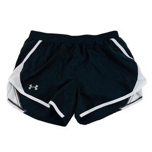 Under Armour Fly By 2.0 Running Shorts Black/White Lined Size Small